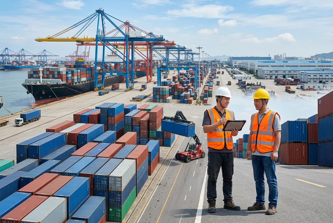 Global shipping port container