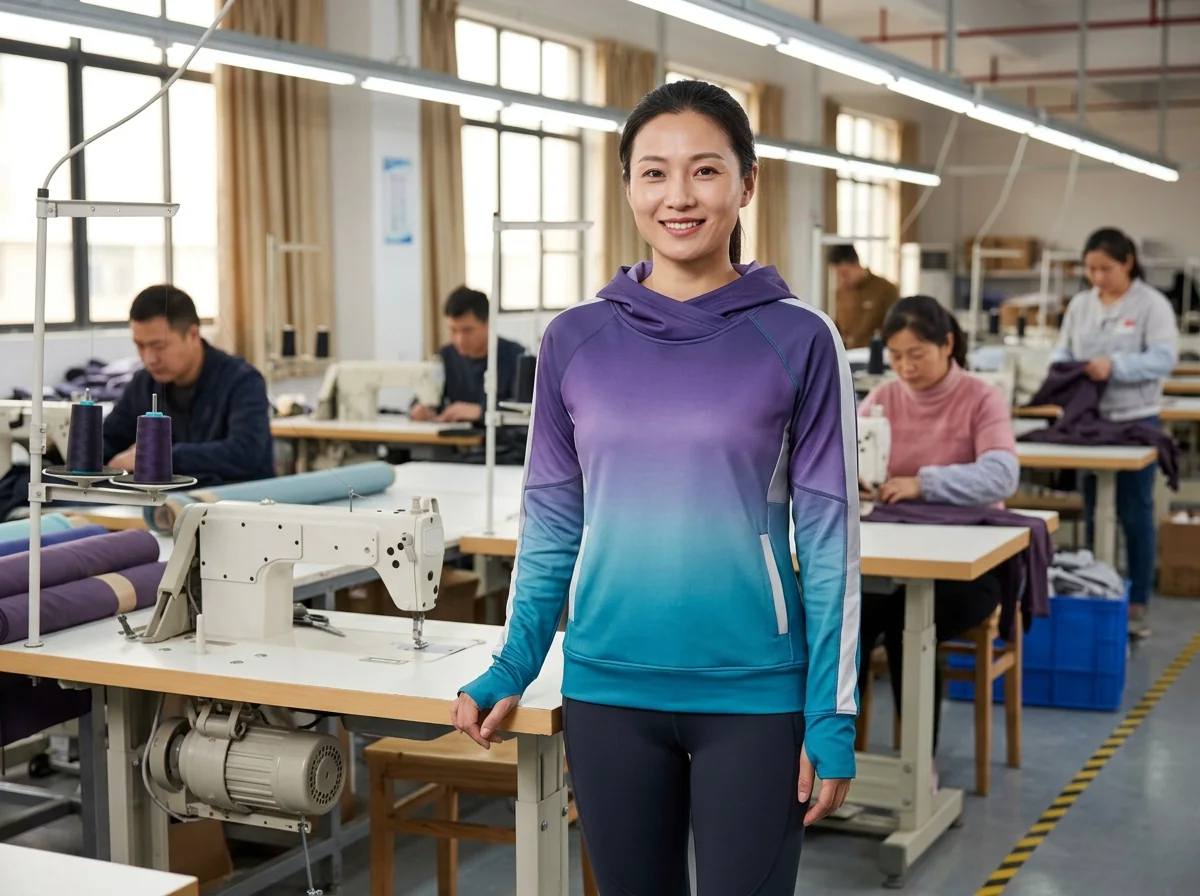 Gradient ombre yoga hoodie color