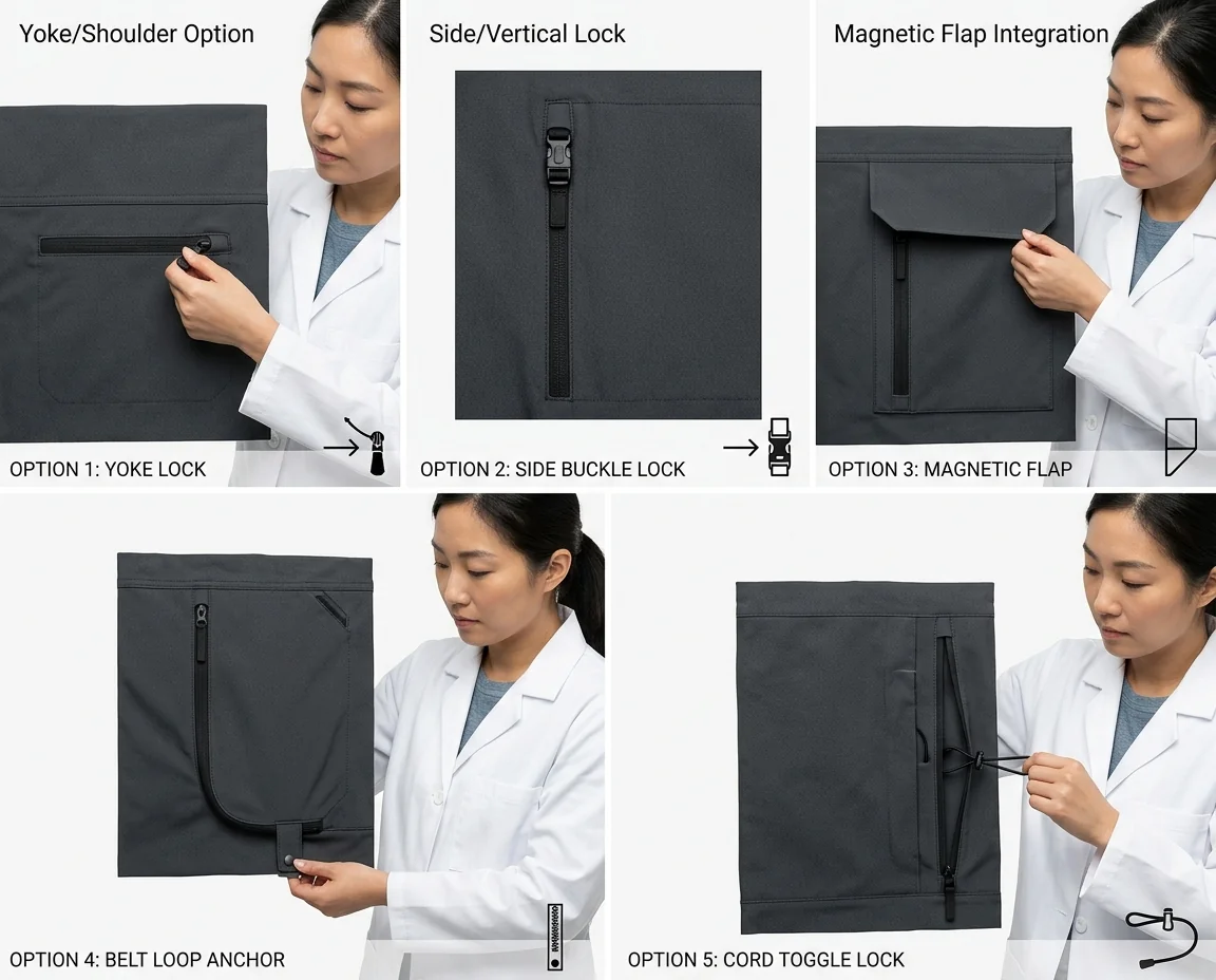 Chest zip pocket
