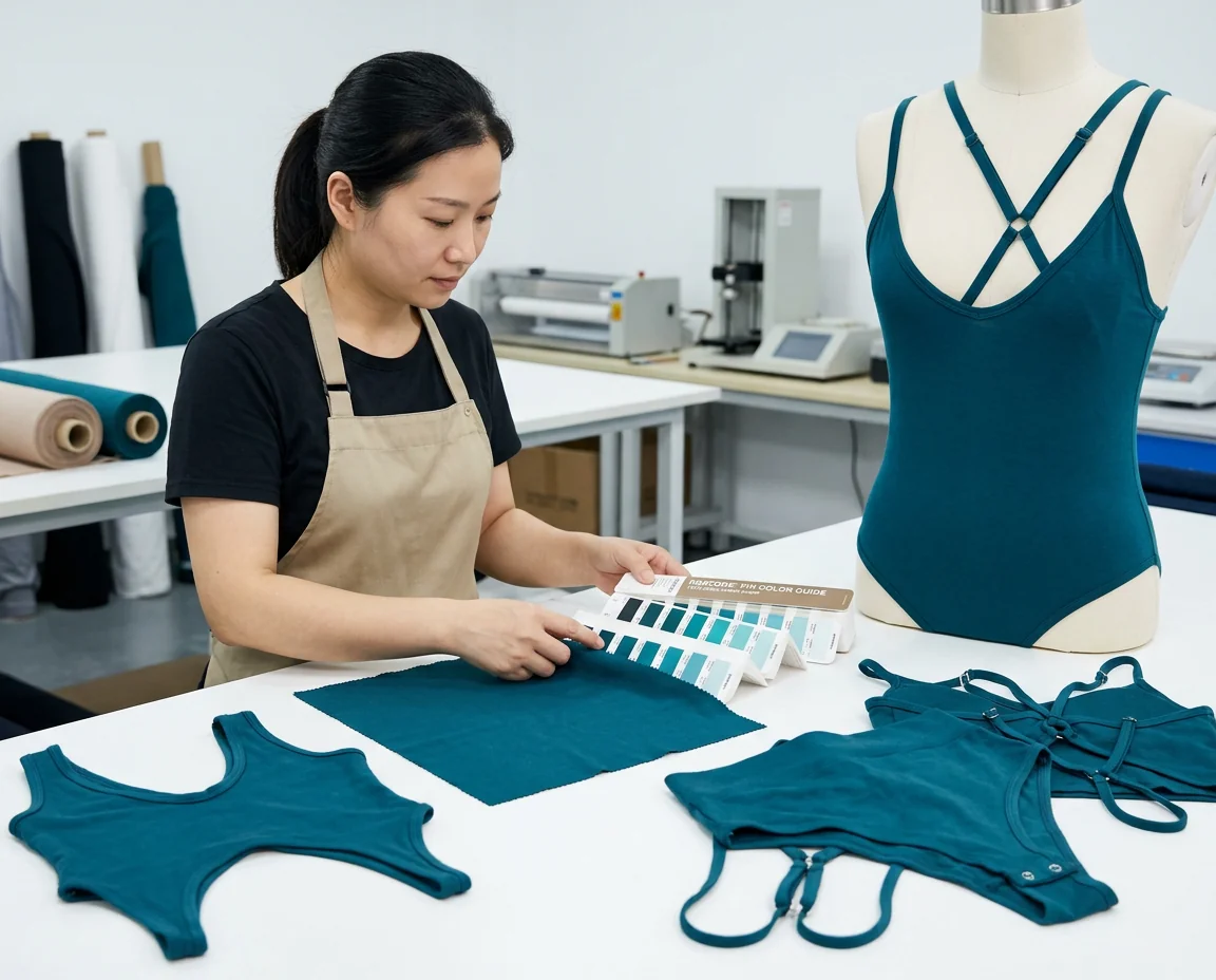 Pantone color matching for bodysuit fabric