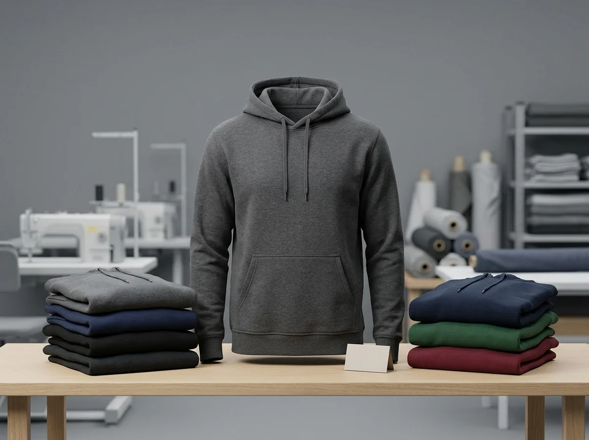 Pullover hoodie — classic kangaroo pocket construction