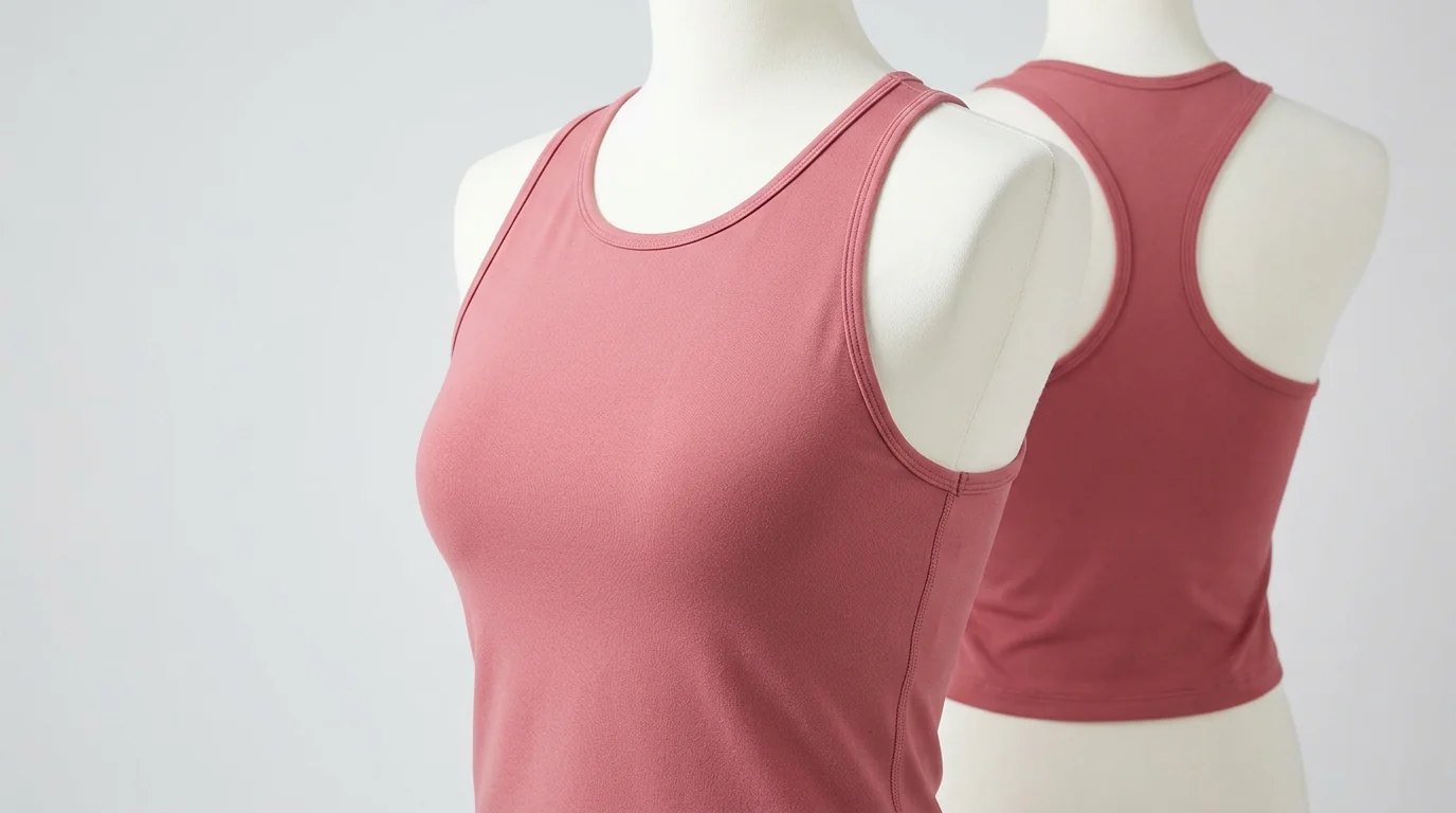 Racerback tank top with full shoulder mobility