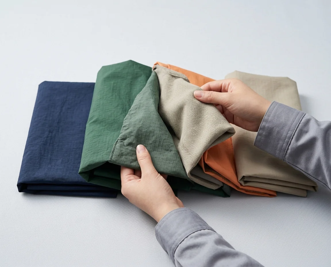 Lightweight ripstop nylon fabric texture