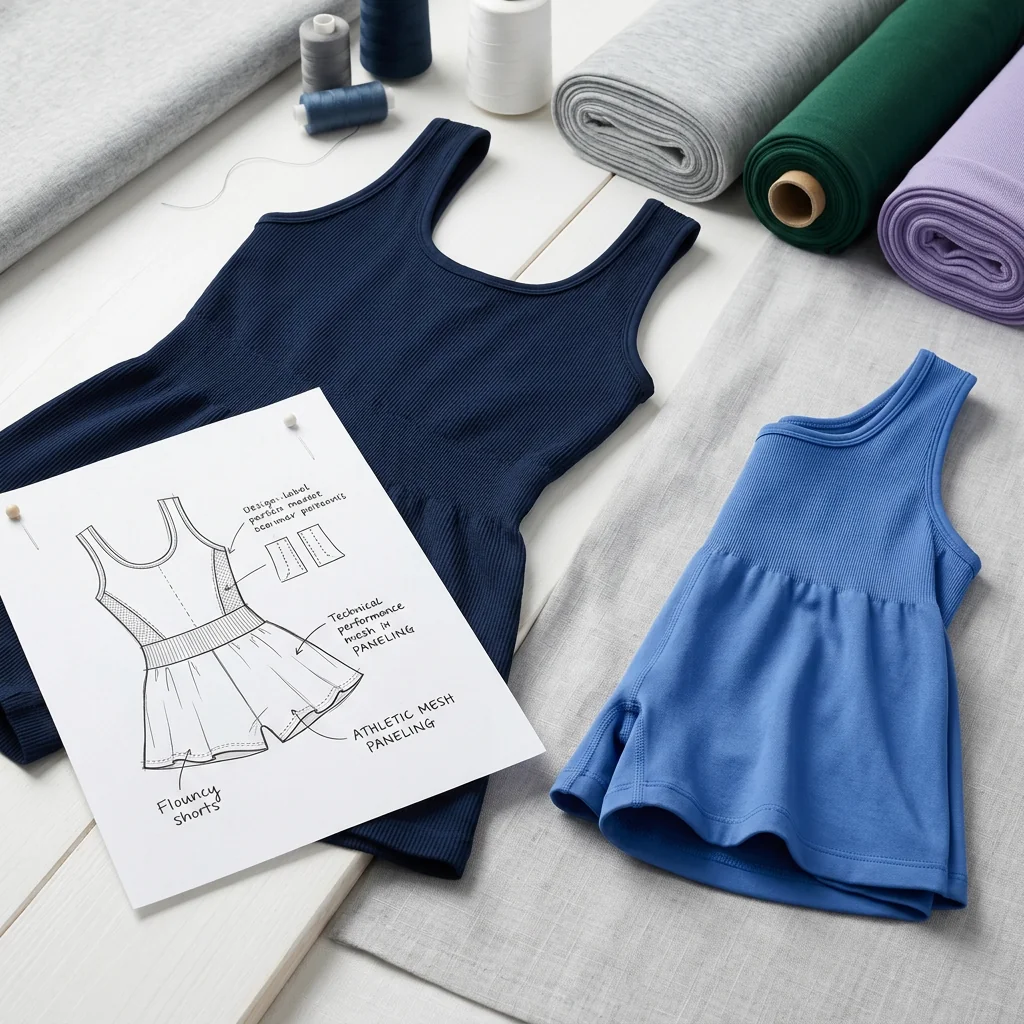 Tennis romper with flouncy short