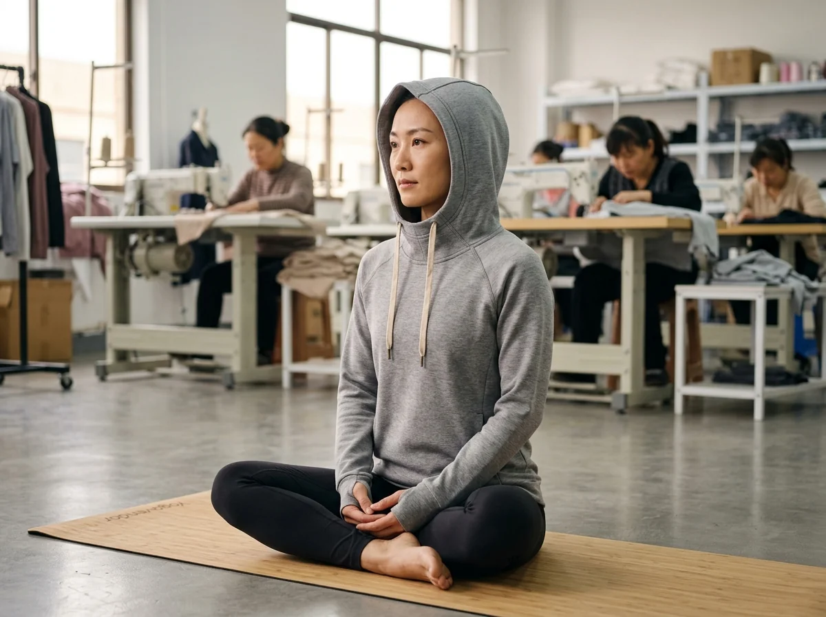 Custom hood arc shape for yoga hoodie